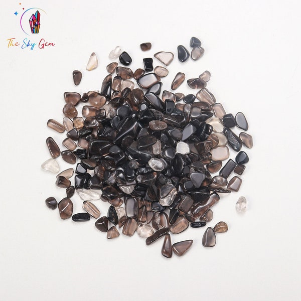 Natural Smoky Quartz Crystal Chips Bags - Undrilled Smoky Quartz Gemstone Chips