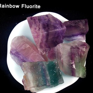 Natural Rainbow Fluorite Raw Crystal Chunks - Rough Natural Gemstones - Raw Healing Crystal