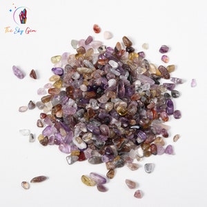 Natural Aurora Crystal Chips Bags - Undrilled Aurora(Violet Titanium) Gemstone Chips
