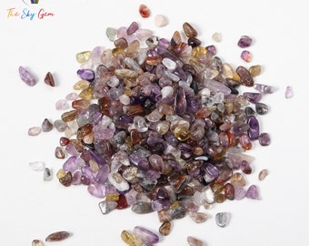 Natural Aurora Crystal Chips Bags - Undrilled Aurora(Violet Titanium) Gemstone Chips
