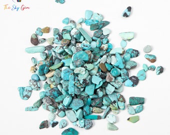 Natural Turquoise Crystal Chips Bags - Undrilled Turquoise Gemstone Chips