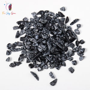 Natuurlijke Sneeuwvlok Obsidiaan Crystal Chips Bags - Unrilled Snowflake Obsidian Gemstone Chips