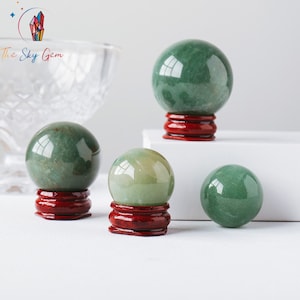 Esfera de aventurina natural - bola de cristal de aventurina - bola de cristal de aventurina sin perforar - cristal curativo de aventurina