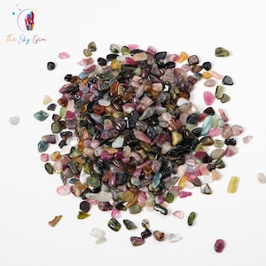 Natural Colorful Tourmaline Crystal Chips Bags - Undrilled Colorful Tourmaline Gemstone Chips