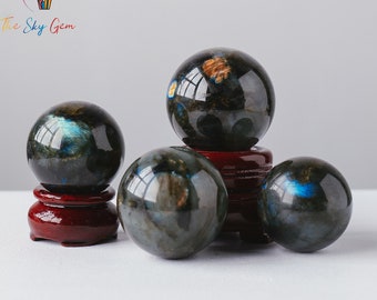 Natural Labradorite Sphere - Labradorite Ball - Undrilled Labradorite Crystal Ball - Labradorite Healing Crystal