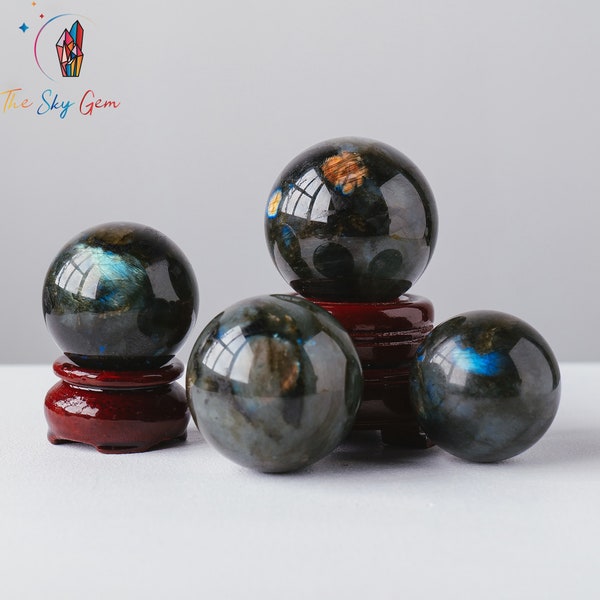 Natural Labradorite Sphere - Labradorite Ball - Undrilled Labradorite Crystal Ball - Labradorite Healing Crystal