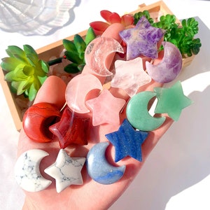 Crystal Moons & Stars, Pocket Size Crystal Moons and Stars, Stars and Crescent Moons