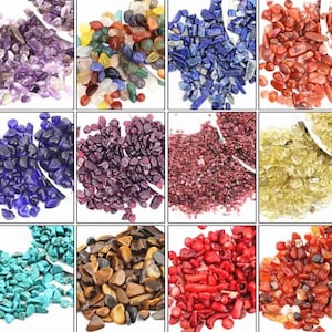 Crystal Chips Bundle - SET de 5-10-15-20-25-30 Crystal Chips Bags - Gemstone Chips Bags - Vendeur américain -