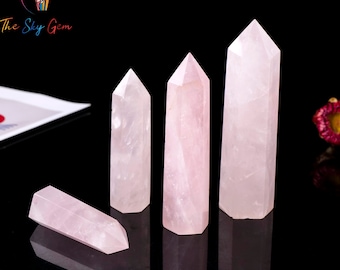 Rose Quartz Crystal Point - Rose Quartz Crystal Tower - Crystal Obelisk - Healing Wand