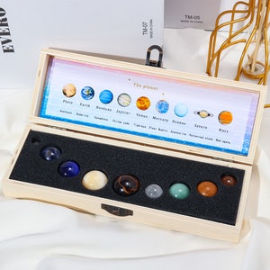 Crystal Sphere Solar System, Gemstone Ball Nine Planets of the Solar System