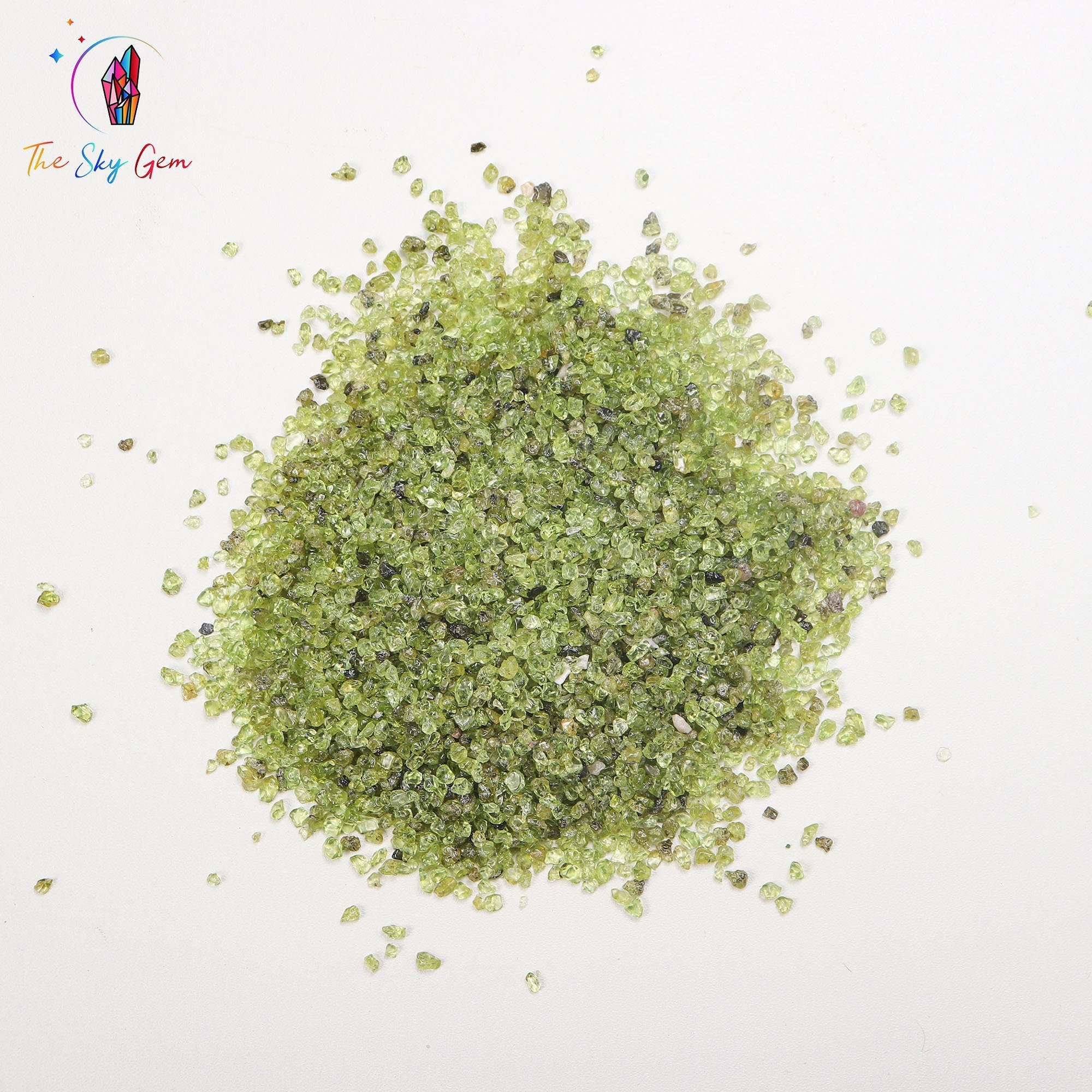 Natural Peridot Crystal Chips Bags - Undrilled Peridote Gemstone Chips