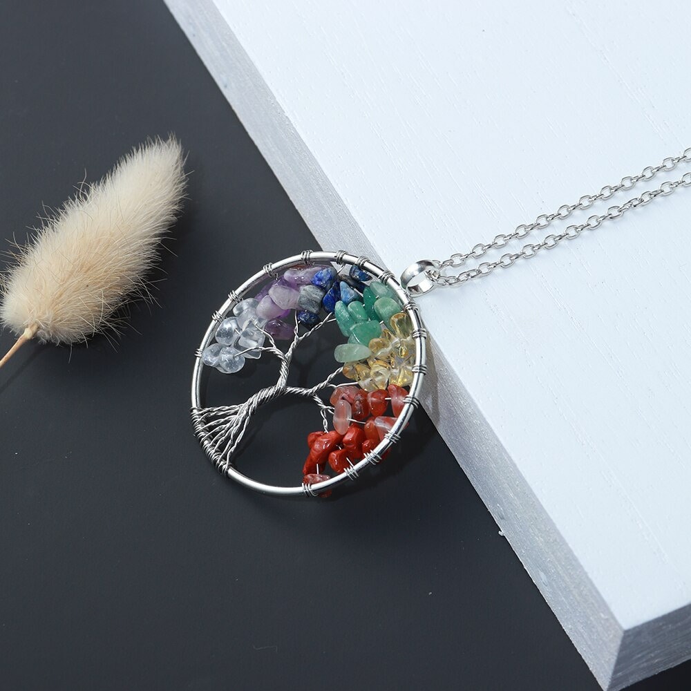 Collana Con Ciondolo Chakra Albero Della Vita 7 Gioielli Con Filo Di - Foto 12