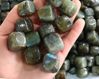 Labradorite Crystal Cubes - Tumbled Stone - Polished Stone - Pocket Stone