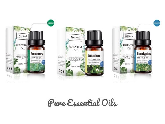 Pure Essential Oil 10ml Aromatherapy Essential Oils Diffuser Scents  Frankincense, Eucalyptus, Peppermint, Patchouli 