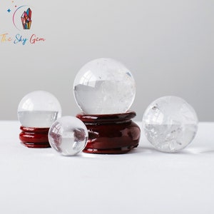 Natural Clear Quartz Sphere - Clear Quartz Ball - Undrilled Clear Quartz Crystal Ball - Clear Quartz Healing Crystal