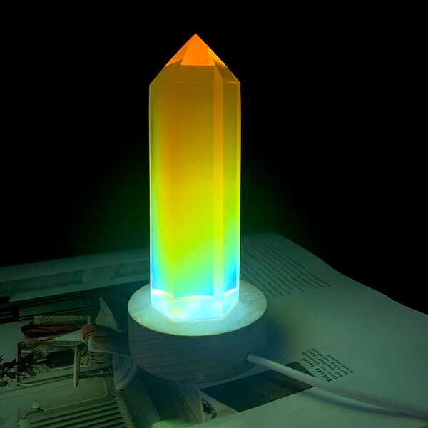 Opal Crystal Tower Lamp- Gemstone Desk Lamp - Crystal Table Lamp - Night Light