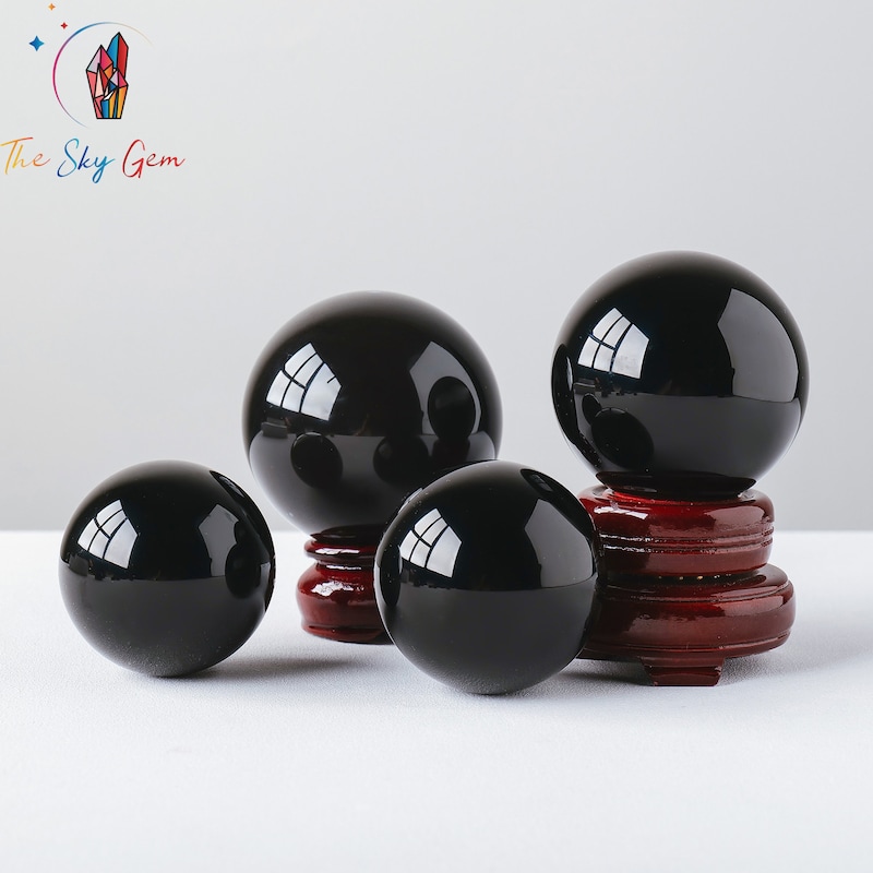 Obsidian Sphere - Etsy