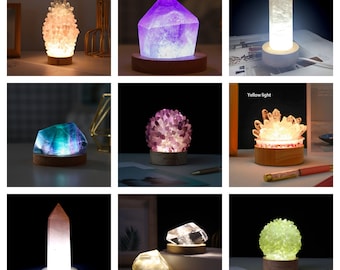 Lampes en cristal - Lampes de bureau en pierres précieuses - Lampes de table - Veilleuse alimentée par USB