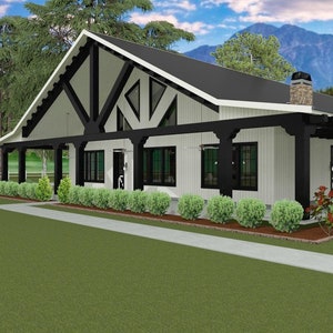 BRN-04f house floor plan, 2,384 sqft,3 bedroom, 2.5 bath-1 story country style barndominium