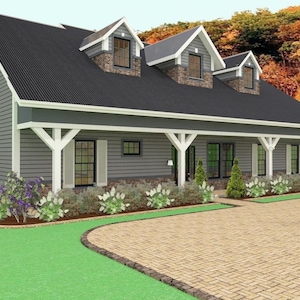 Cd 209-house floor plan-3,134 sqft.-5 bedroom, 3.5 bath-country style