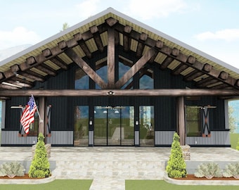 CAB-07 house floor plan-1,173 sqft 2 bedrooms, 2 bath, 1 story cabin