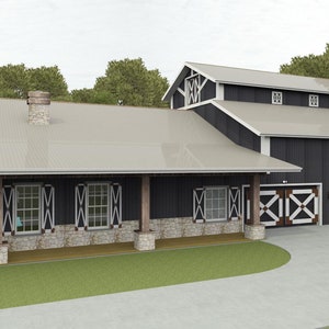 Brn07c-house floor plan-1,975 sqft-4 bedroom,3 bath, 1 story,barn style barndominium image 3