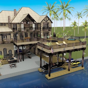 Bhm101-house floor plan-5,243 sqft., 4 bedrm, 5 full & 3.5 bath, 4 story-bayhome
