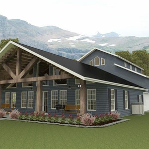 Brn07d-house floor plans-1,932 sqft.-4 bedroom,3 bath,1 story barn style bardominum