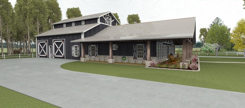 Brn07c-house floor plan-1,975 sqft-4 bedroom,3 bath, 1 story,barn style barndominium image 4