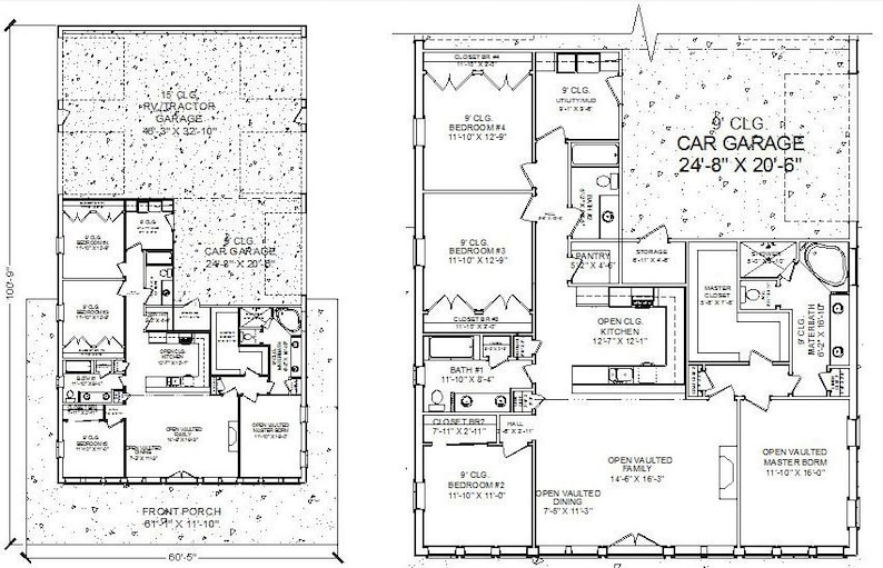 Brn07c-house floor plan-1,975 sqft-4 bedroom,3 bath, 1 story,barn style barndominium image 6