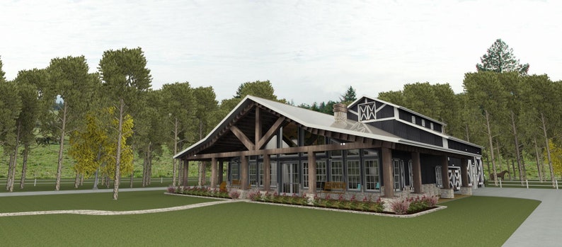 Brn07c-house floor plan-1,975 sqft-4 bedroom,3 bath, 1 story,barn style barndominium image 1