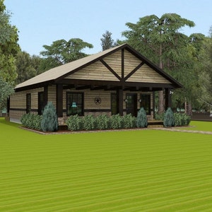 Cbc-02 house floor plan-923 sqft., 1 bedroom, 1 bath-1 story cabin