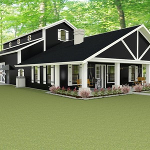 Brn07L-house floor plan-1,634 sqft-3 bedroom, 2.5 bath, 1 story, barn