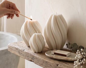 Tuscan Column Pillar Candle Set: Soy Wax Pillar, Elegant Home Decor