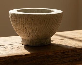 Handmade Cement Mortar Bowl | European Antiqued Stone Style Vessel