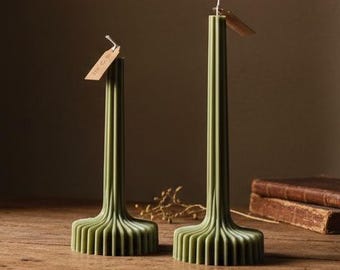 French Chapel Taper Candle: Vintage European Home Decor