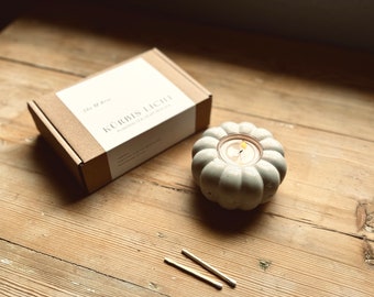 Concrete Pumpkin Tealight Holder: Fall Autumn Decor