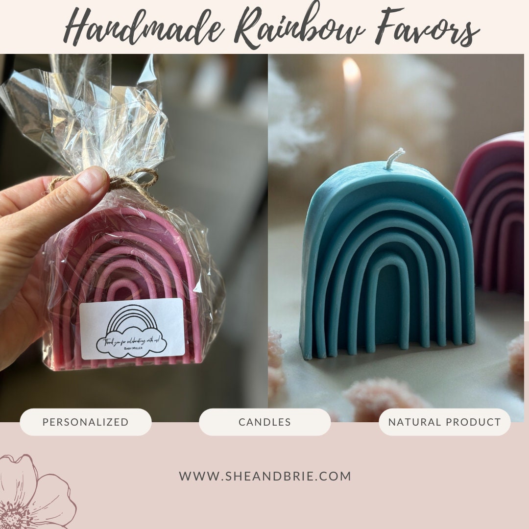 Rainbow Soy Wax Candle Favors: Boho Baby Shower Gifts - Etsy