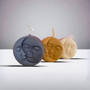 Kerze Sonne und Mond, Mond Gesicht Kerzen, Bienenwachskerzen, mystisch, duftend, Bio, Einzigartiges Geschenk, Hochzeitsgeschenk, Wohndeko