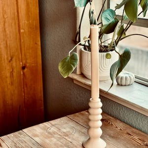 Flat Bottom Taper Ribbed Roman Pillar wide Foot Candles | Ombre Pillar Candle Stick| Free Standing Ribbed Pillar Candles