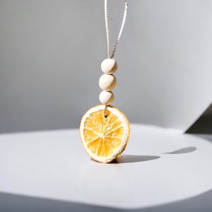Beaded Orange Slice Ornament Rustic Natural Citrus Dried Sliced Christmas Ornament, Tree Decoration Modern Farmhouse Skandi German Christmas