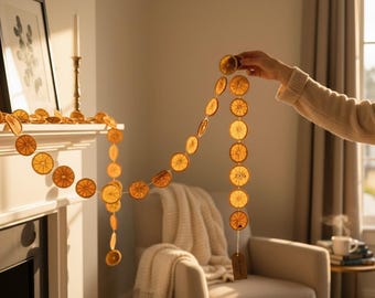 Dried Orange Slice Garland: Rustic Farmhouse Wedding, Baby Shower Decor