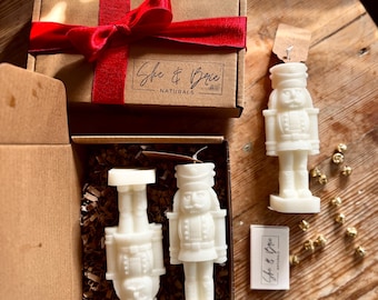 Nutcracker Candle:  Natural Soy Candle Christmas Set