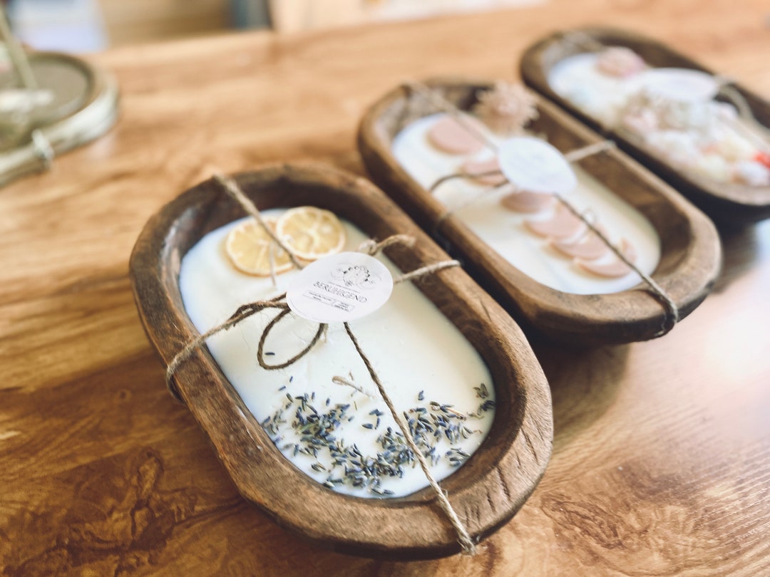 Dough Bowl Candle Aromatherapy 4 Wick Bread Bowl Candle Etsy