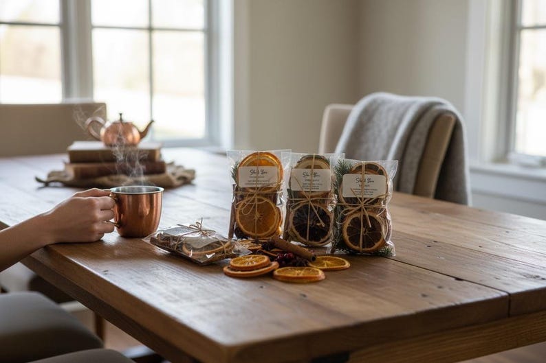 Ręcznie robiony potpourri do gotowania na kuchence: szarlotka, cytrusy, świąteczne zapachy Set of 8 (2 each)