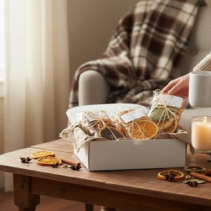 Ręcznie robiony potpourri do gotowania na kuchence: szarlotka, cytrusy, świąteczne zapachy Set of 12 (3 each)