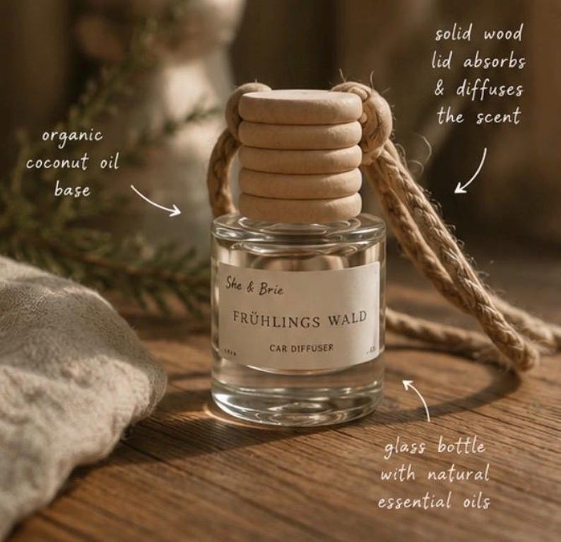Essential Oil Car Diffuser: Hanging Coconut Oil Scent - Etsy