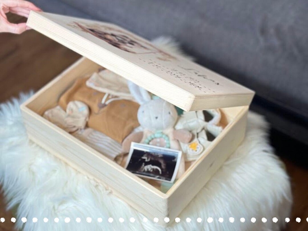 Personalized Newborn Memory Box, Custom New Baby Wooden Keepsake ...