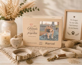 Personalized Pet Memorial Box, Dog Cat Memory Keepsake, Pet Loss Gift