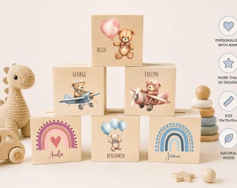 Personalized Wooden Piggy Bank, Custom Name, Newborn Gift